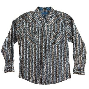 Cinch Snap Button Western Shirt‎ Mens XXL Modern Fit Paisely Print